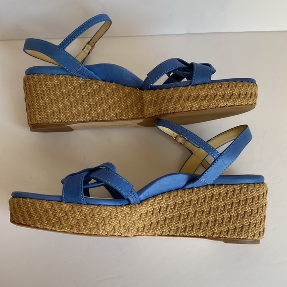 Sarah Flint Mirjana Leather Blue Wedge - Picture 13 of 15